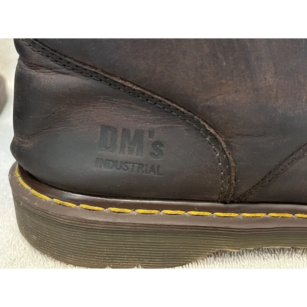 Dr. Martens AirWair Steel Toe Brown Leather Work Boots Mens 13M Wellington